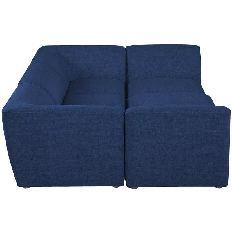 Meridian Miramar Navy Durable Linen Textured Modular Sectional IMAGE 5