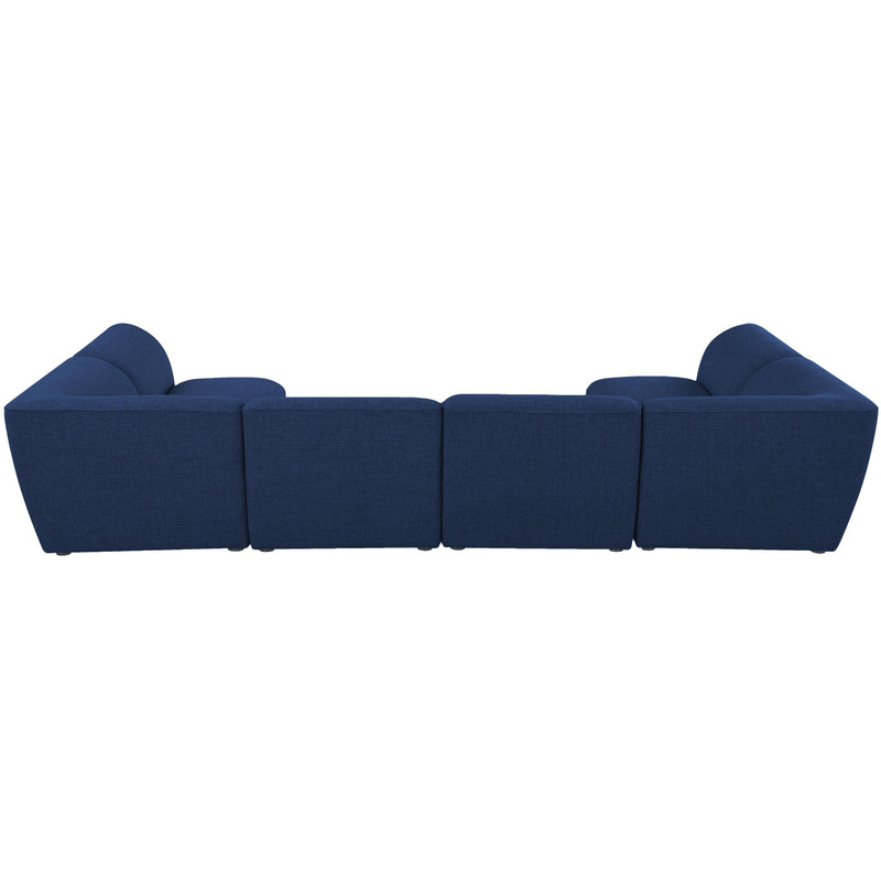 Meridian Miramar Navy Durable Linen Textured Modular Sectional IMAGE 3