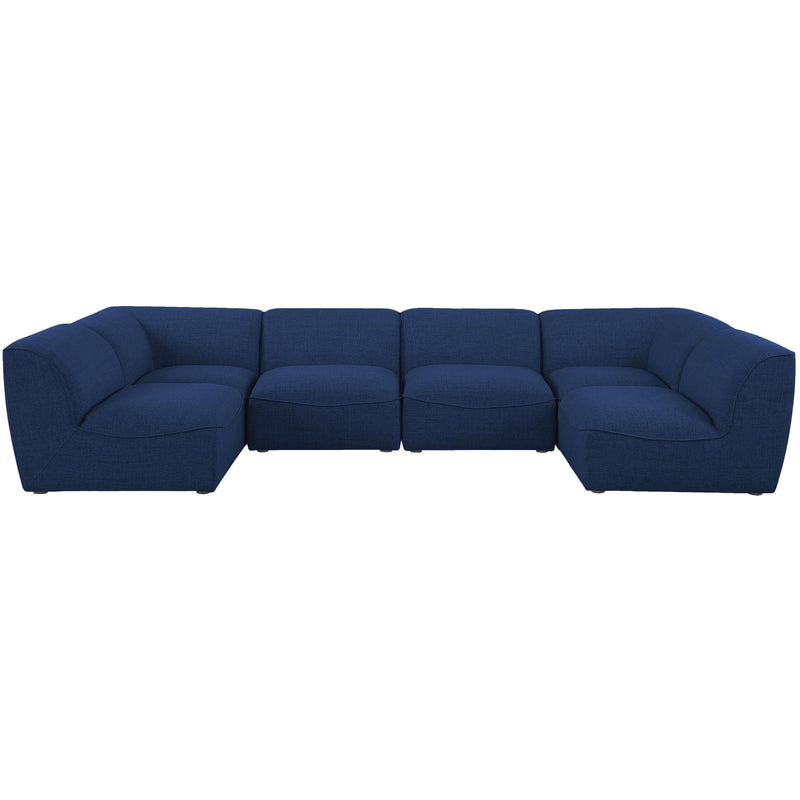 Meridian Miramar Navy Durable Linen Textured Modular Sectional IMAGE 4