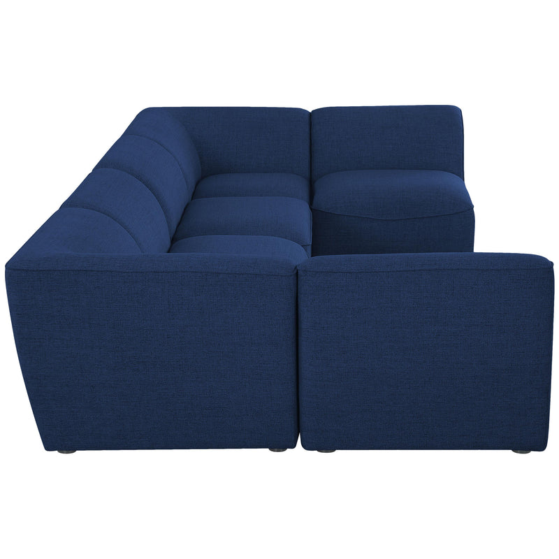 Meridian Miramar Navy Durable Linen Textured Modular Sectional IMAGE 5