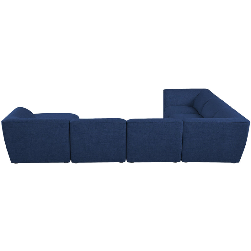 Meridian Miramar Navy Durable Linen Textured Modular Sectional IMAGE 3