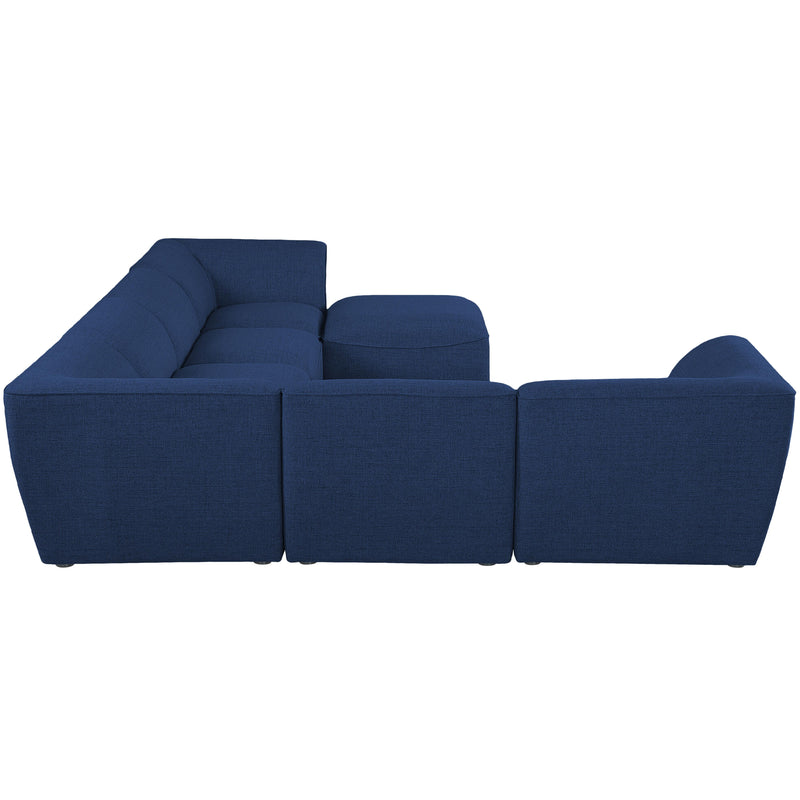 Meridian Miramar Navy Durable Linen Textured Modular Sectional IMAGE 5