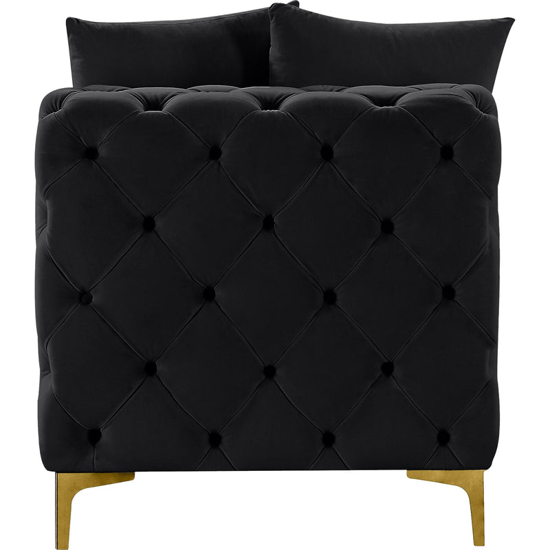 Meridian Tremblay Black Velvet Armless Chair IMAGE 11