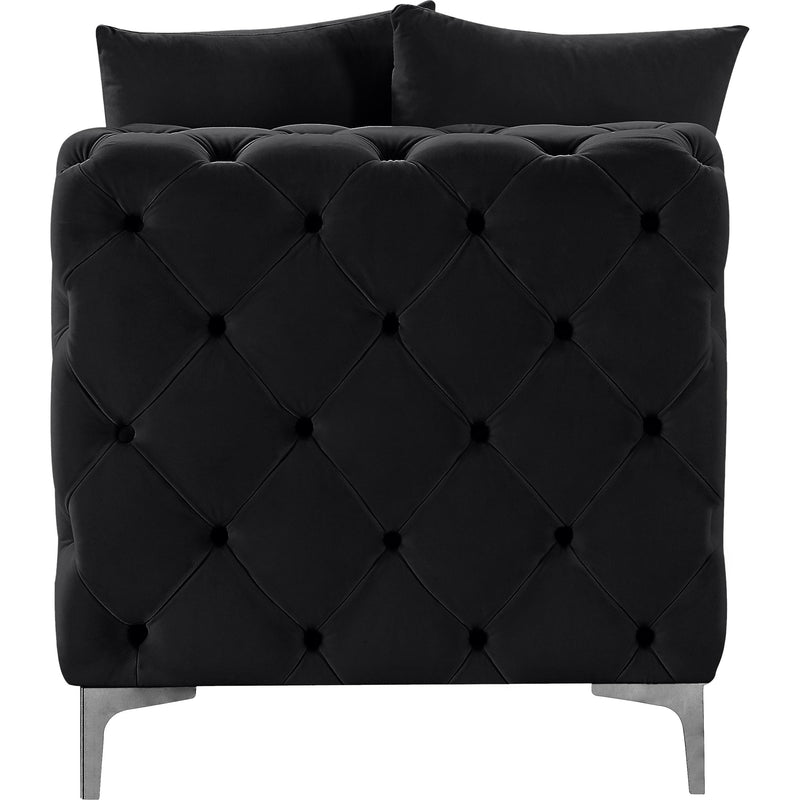 Meridian Tremblay Black Velvet Armless Chair IMAGE 12