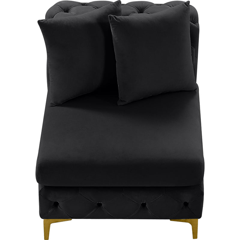 Meridian Tremblay Black Velvet Armless Chair IMAGE 7