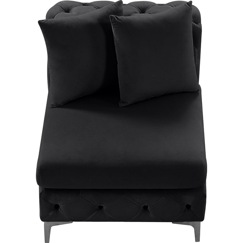 Meridian Tremblay Black Velvet Armless Chair IMAGE 8