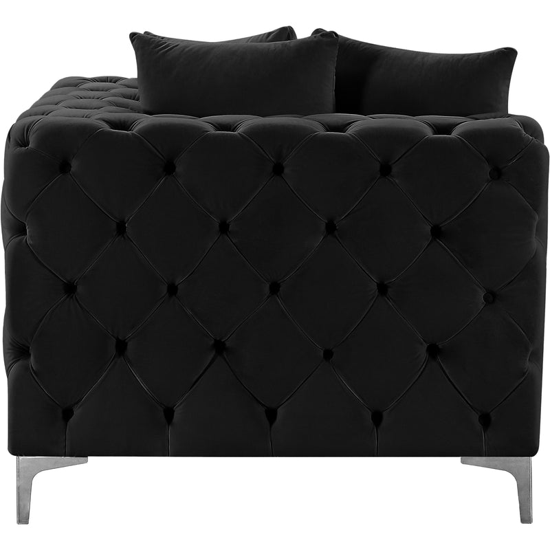 Meridian Tremblay Black Velvet Corner Chair IMAGE 10