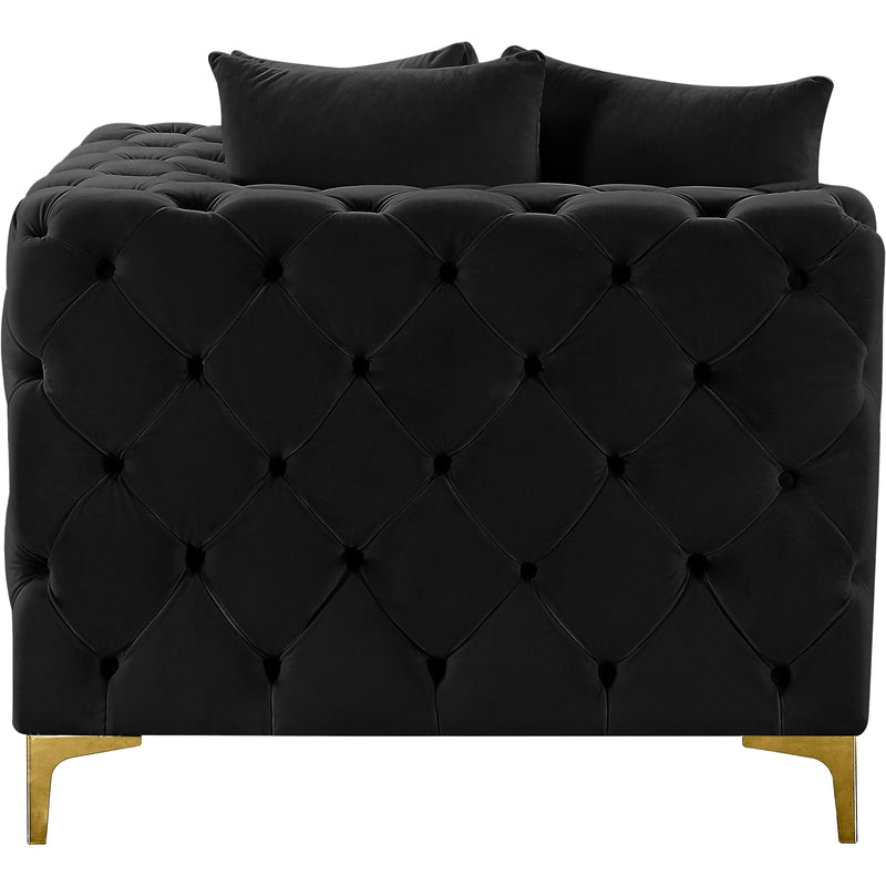 Meridian Tremblay Black Velvet Corner Chair IMAGE 9