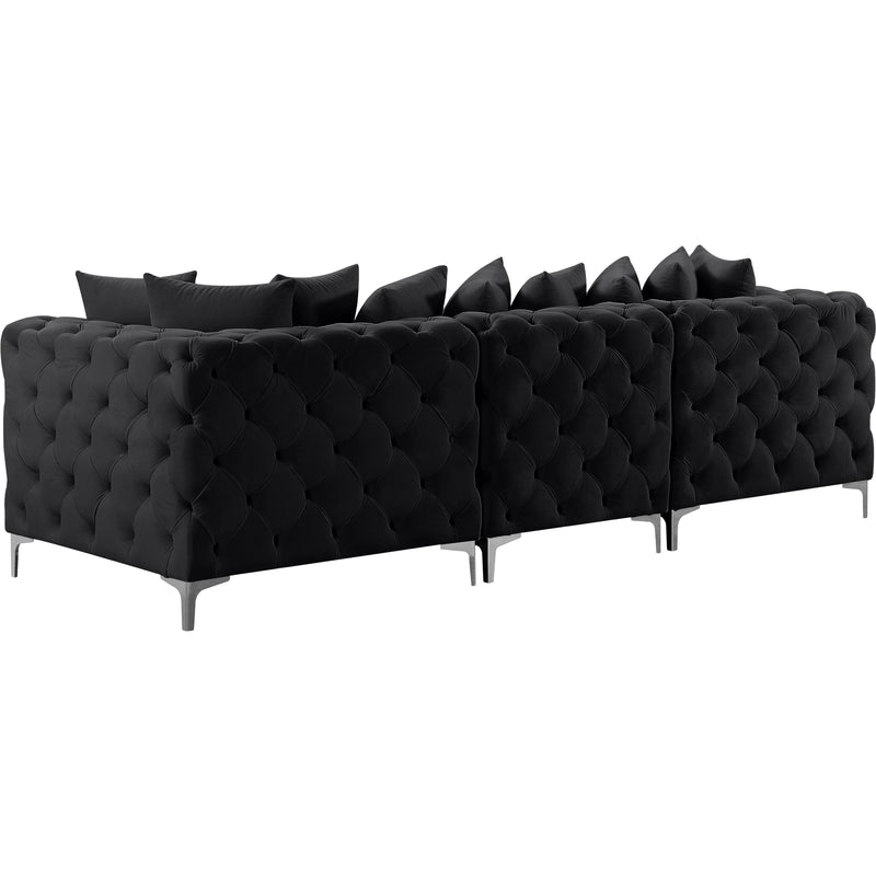 Meridian Tremblay Black Velvet Modular Sofa IMAGE 10