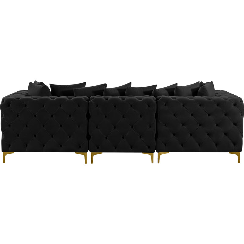 Meridian Tremblay Black Velvet Modular Sofa IMAGE 11