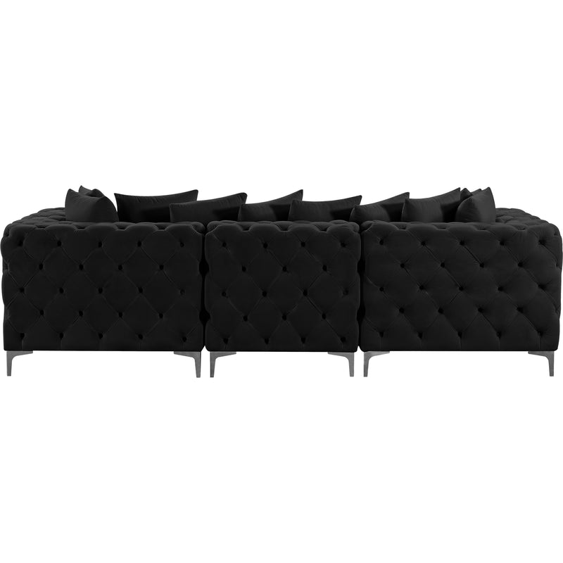 Meridian Tremblay Black Velvet Modular Sofa IMAGE 12