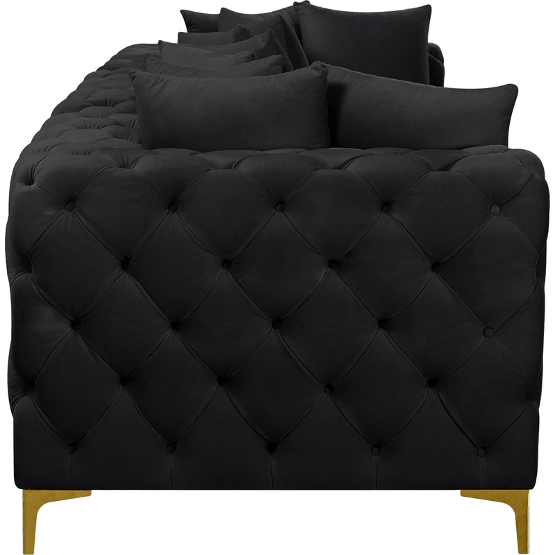 Meridian Tremblay Black Velvet Modular Sofa IMAGE 13