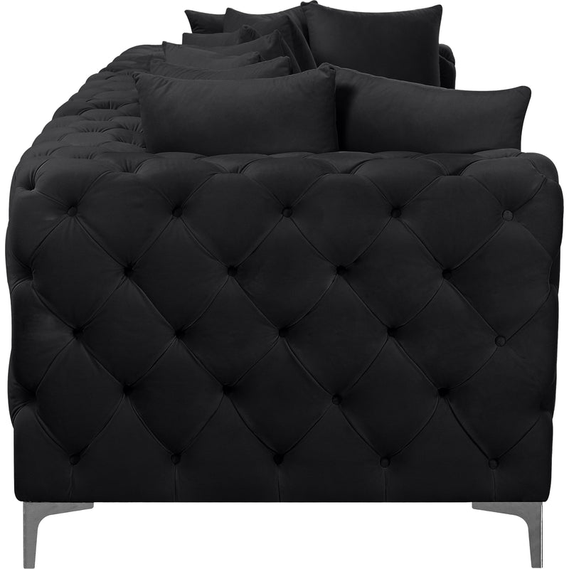 Meridian Tremblay Black Velvet Modular Sofa IMAGE 14