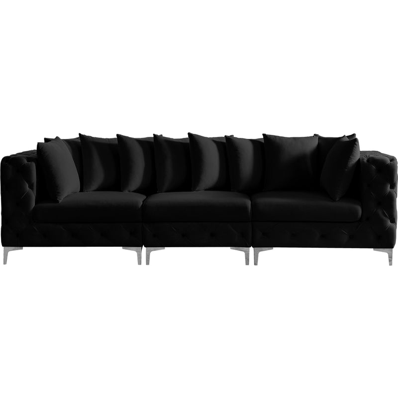 Meridian Tremblay Black Velvet Modular Sofa IMAGE 6