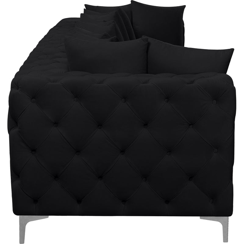 Meridian Tremblay Black Velvet Modular Sofa IMAGE 10