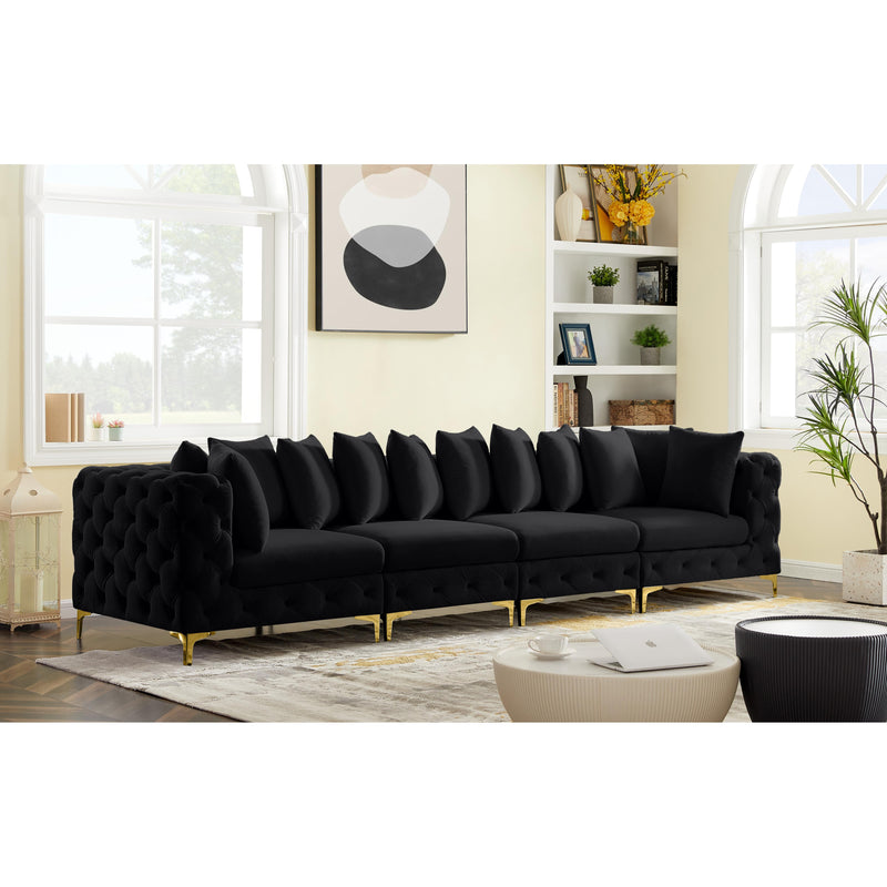 Meridian Tremblay Black Velvet Modular Sofa IMAGE 3