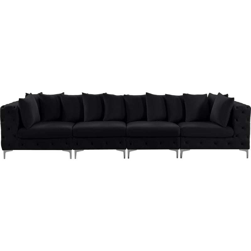 Meridian Tremblay Black Velvet Modular Sofa IMAGE 6