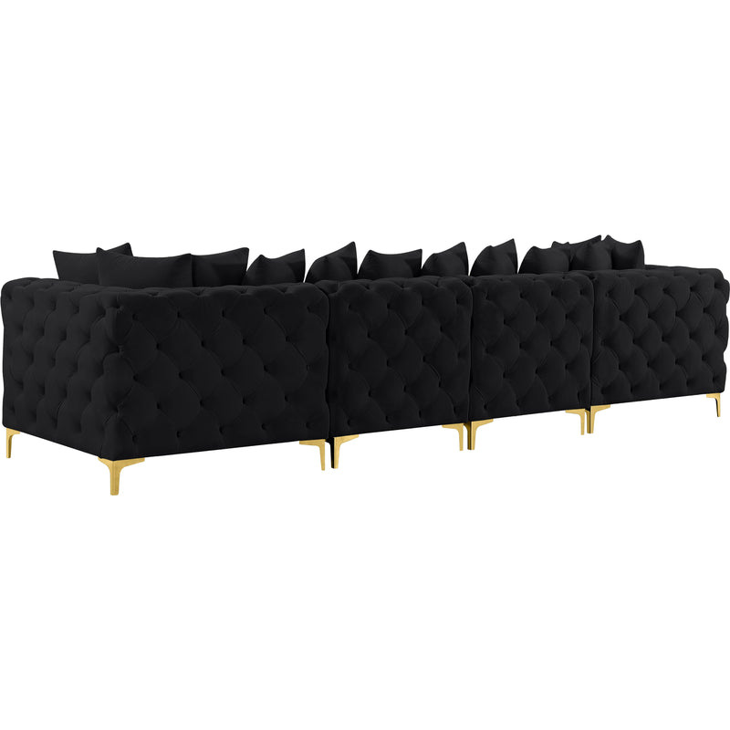 Meridian Tremblay Black Velvet Modular Sofa IMAGE 7