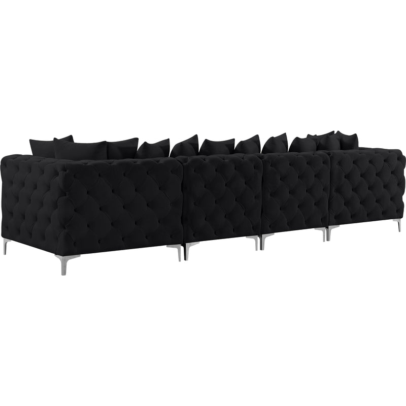 Meridian Tremblay Black Velvet Modular Sofa IMAGE 8