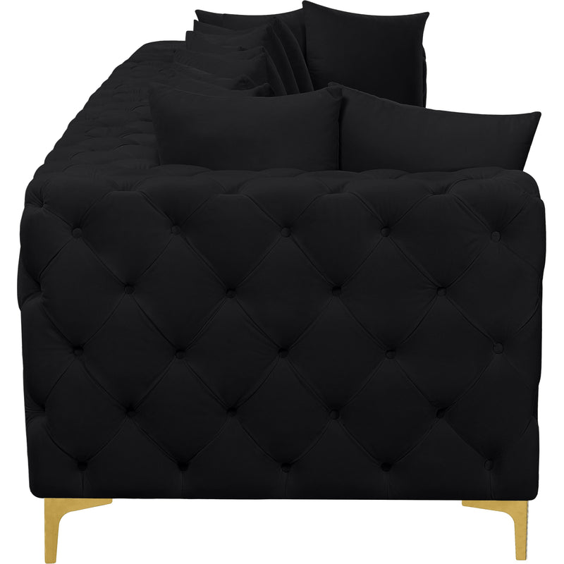 Meridian Tremblay Black Velvet Modular Sofa IMAGE 9