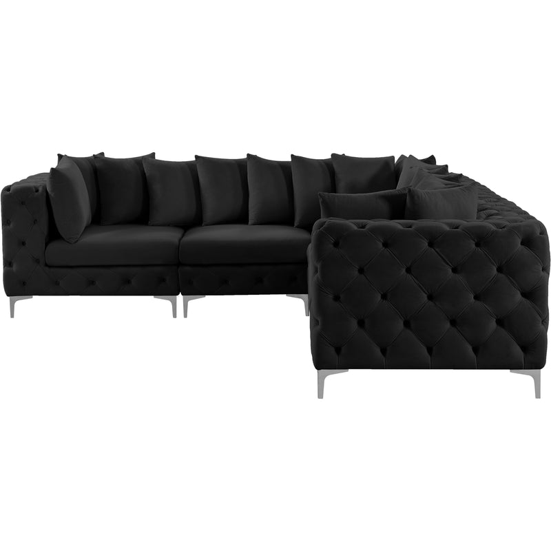 Meridian Tremblay Black Velvet Modular Sectional IMAGE 10