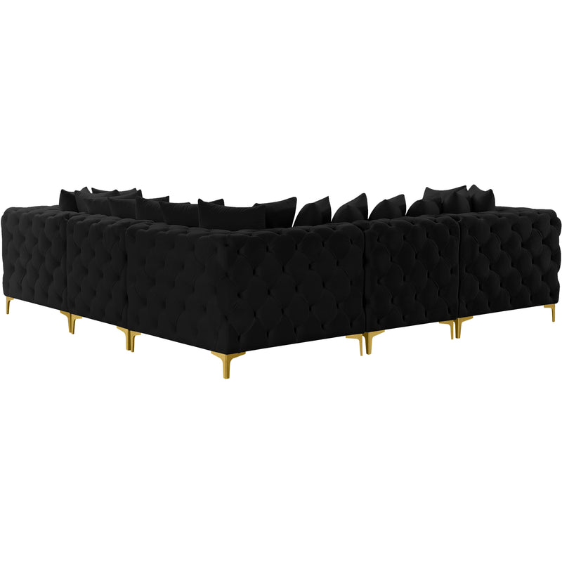 Meridian Tremblay Black Velvet Modular Sectional IMAGE 7