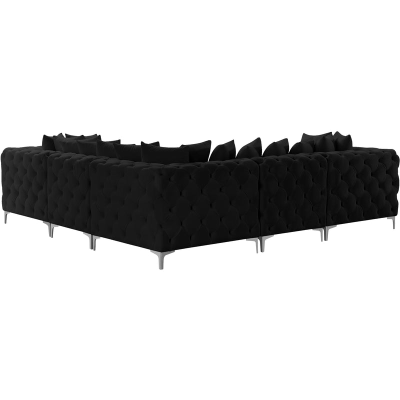 Meridian Tremblay Black Velvet Modular Sectional IMAGE 8