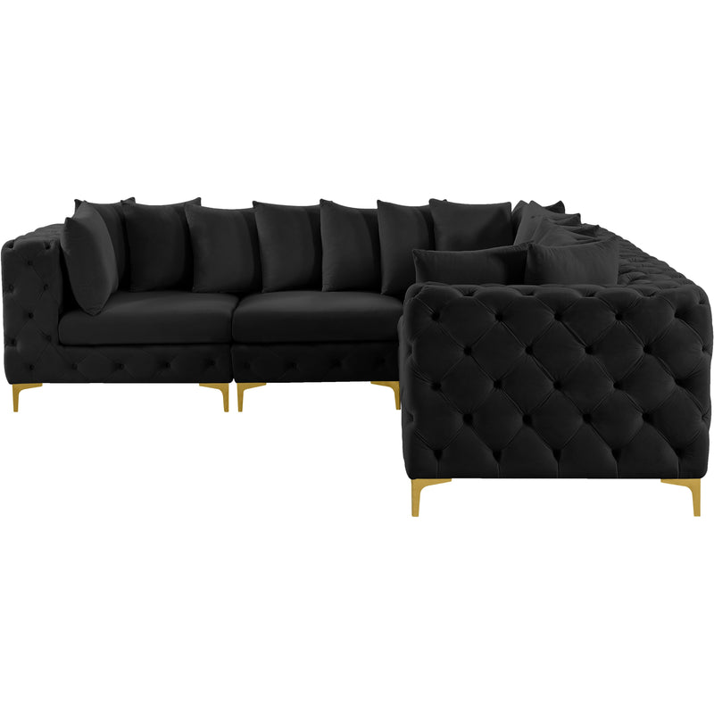 Meridian Tremblay Black Velvet Modular Sectional IMAGE 9