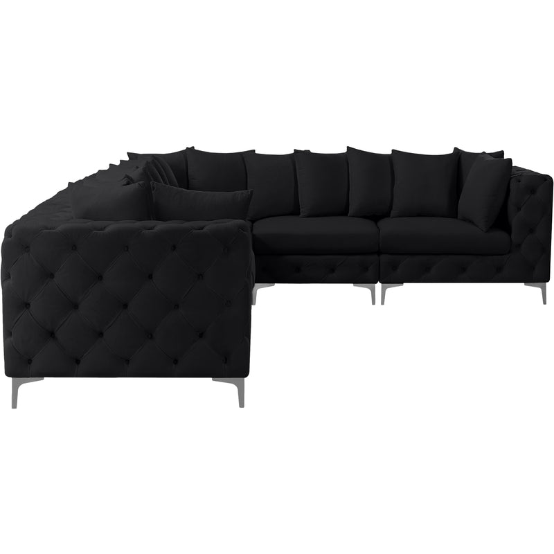 Meridian Tremblay Black Velvet Modular Sectional IMAGE 10