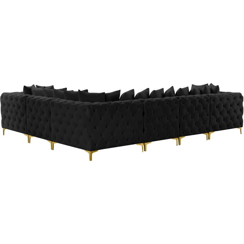 Meridian Tremblay Black Velvet Modular Sectional IMAGE 11