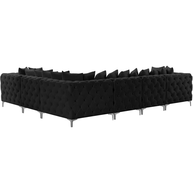 Meridian Tremblay Black Velvet Modular Sectional IMAGE 12