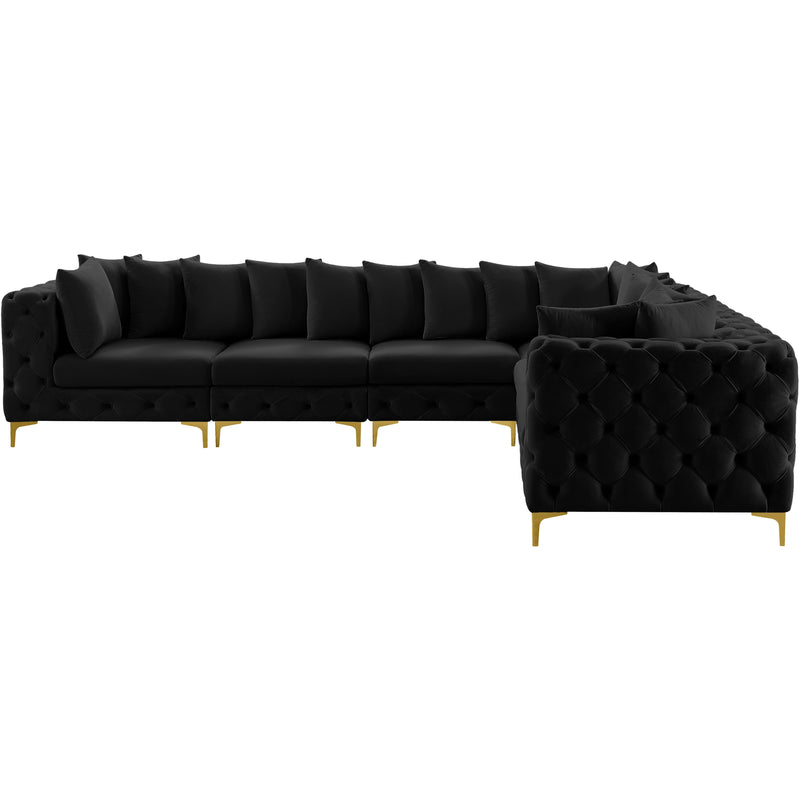 Meridian Tremblay Black Velvet Modular Sectional IMAGE 7