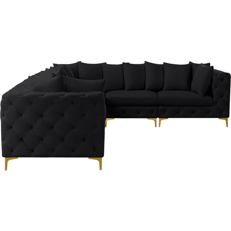 Meridian Tremblay Black Velvet Modular Sectional IMAGE 9