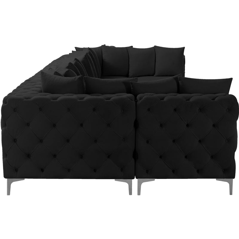 Meridian Tremblay Black Velvet Modular Sectional IMAGE 10