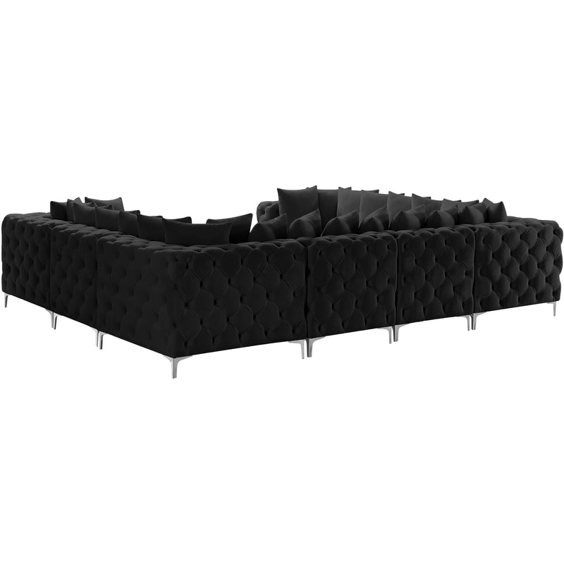 Meridian Tremblay Black Velvet Modular Sectional IMAGE 10