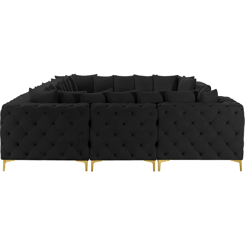 Meridian Tremblay Black Velvet Modular Sectional IMAGE 11