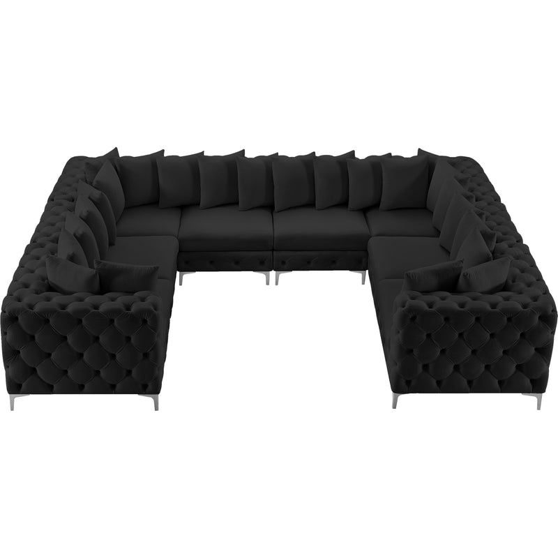 Meridian Tremblay Black Velvet Modular Sectional IMAGE 8