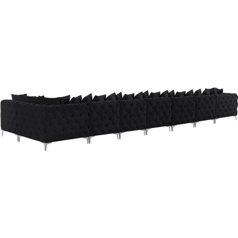 Meridian Tremblay Black Velvet Modular Sectional IMAGE 10