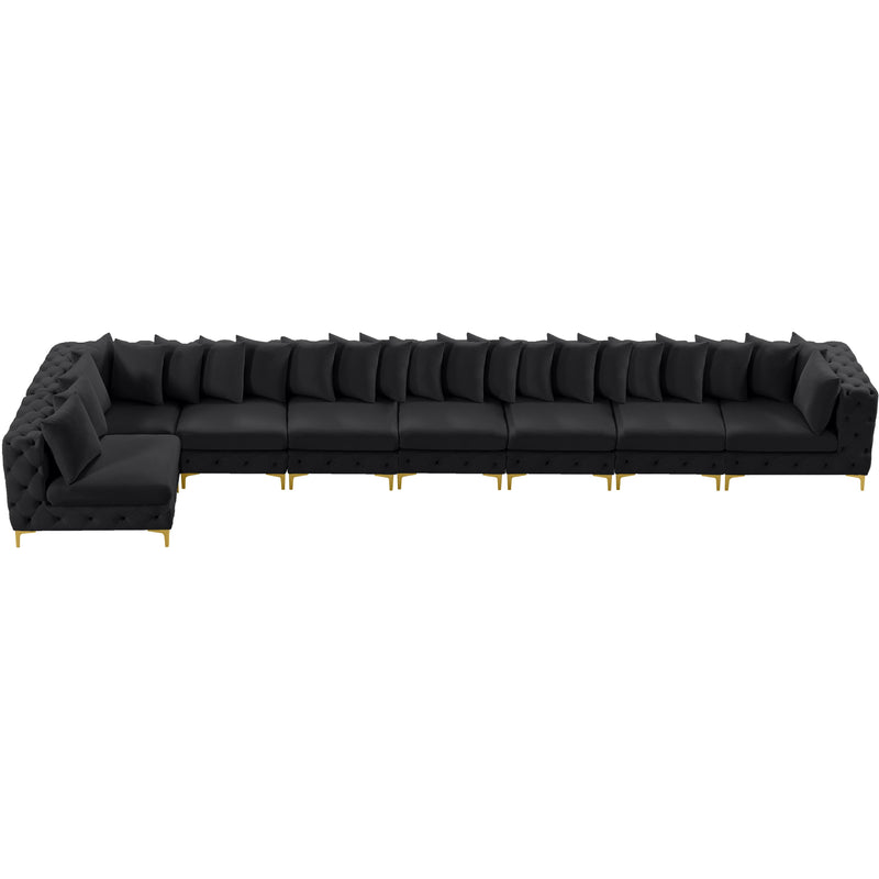 Meridian Tremblay Black Velvet Modular Sectional IMAGE 13