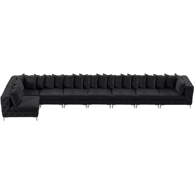 Meridian Tremblay Black Velvet Modular Sectional IMAGE 14