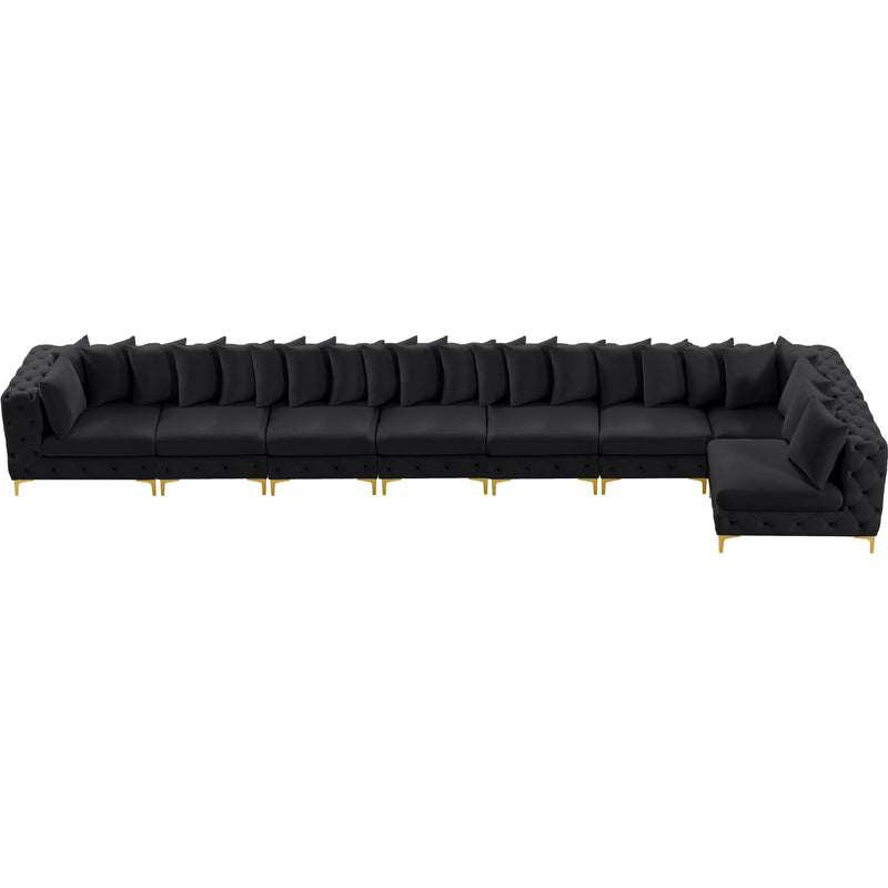 Meridian Tremblay Black Velvet Modular Sectional IMAGE 15