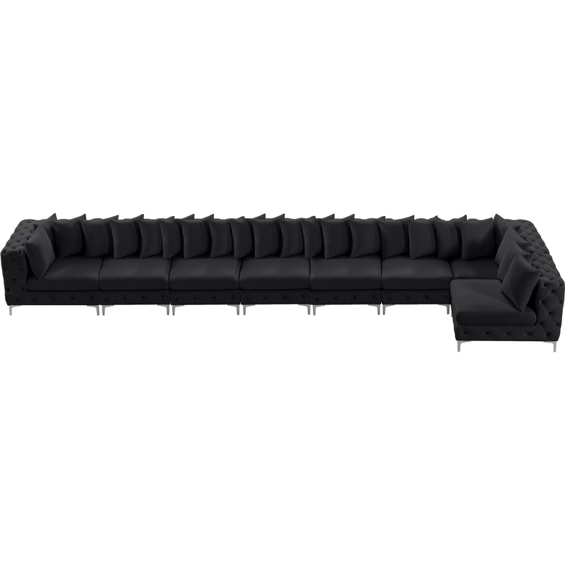 Meridian Tremblay Black Velvet Modular Sectional IMAGE 16