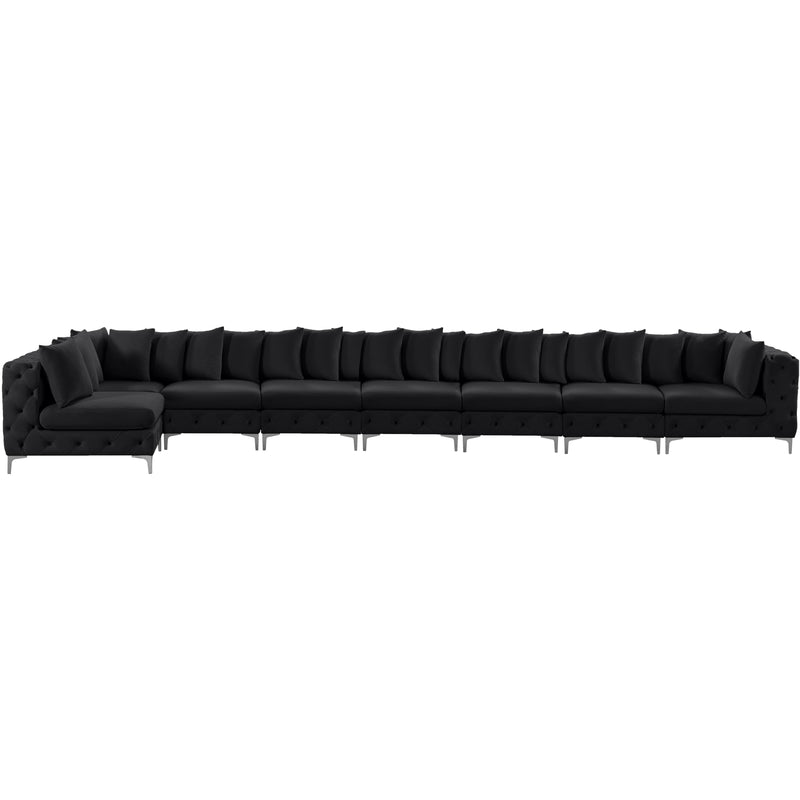 Meridian Tremblay Black Velvet Modular Sectional IMAGE 6