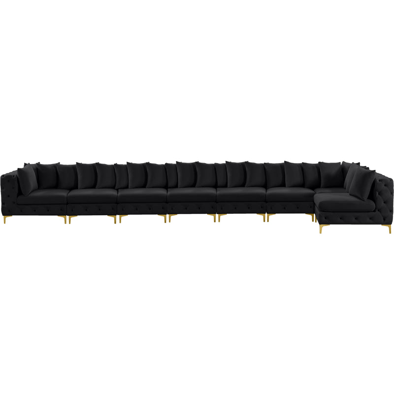 Meridian Tremblay Black Velvet Modular Sectional IMAGE 7