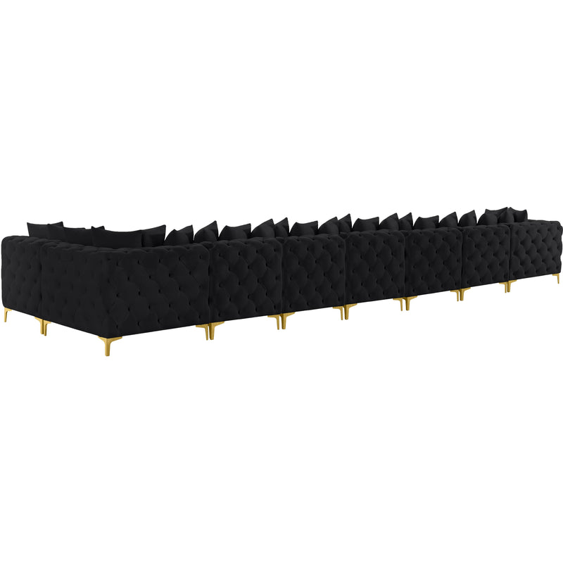 Meridian Tremblay Black Velvet Modular Sectional IMAGE 9