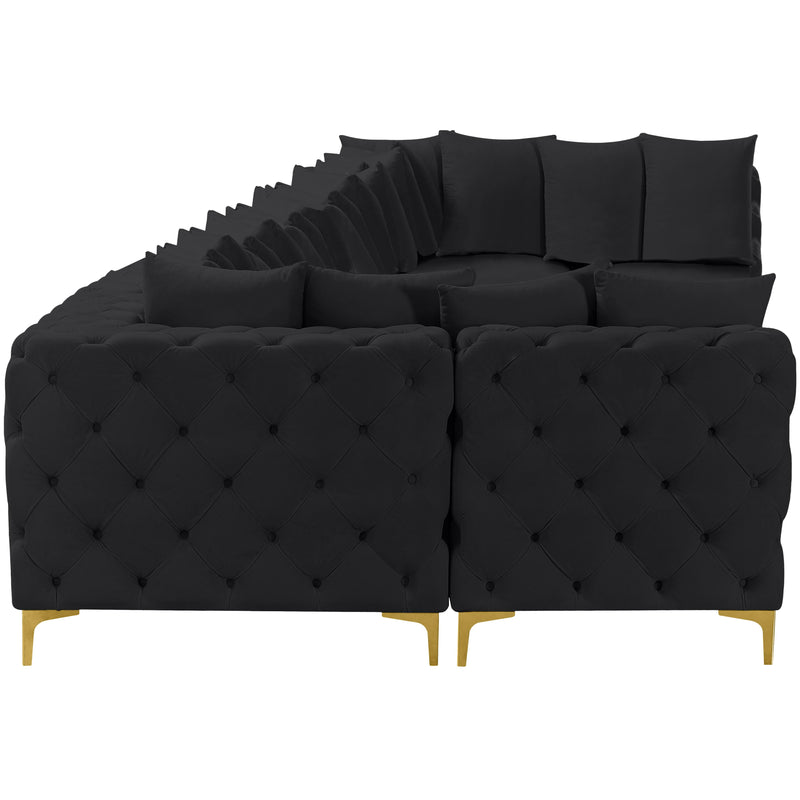 Meridian Tremblay Black Velvet Modular Sectional IMAGE 9