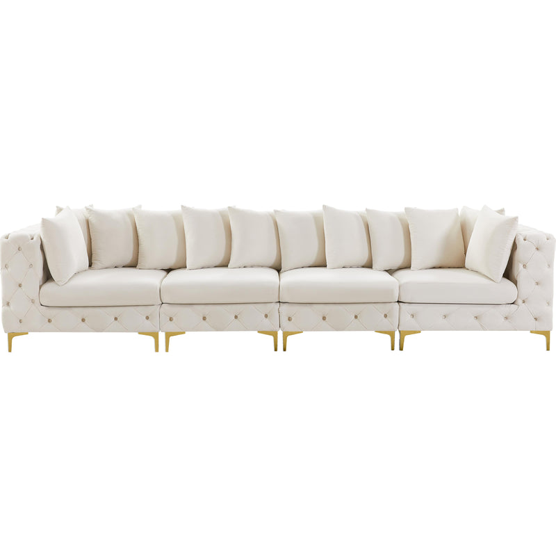 Meridian Tremblay Cream Velvet Modular Sofa IMAGE 5