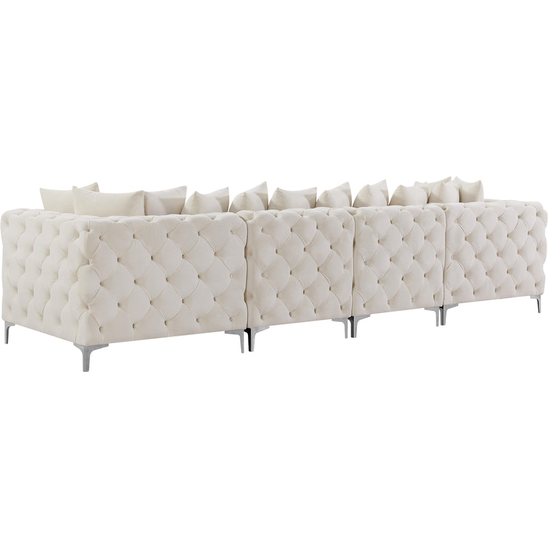 Meridian Tremblay Cream Velvet Modular Sofa IMAGE 8