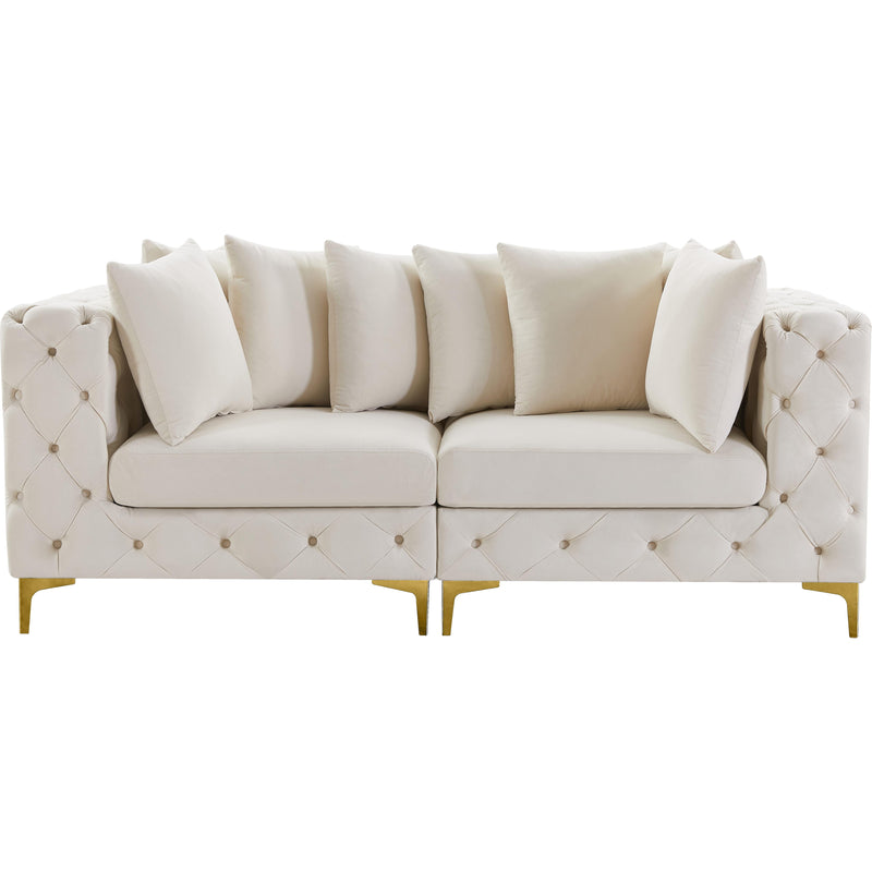 Meridian Tremblay Cream Velvet Modular Sofa IMAGE 5