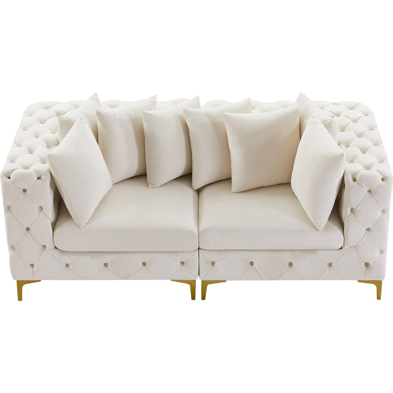 Meridian Tremblay Cream Velvet Modular Sofa IMAGE 7